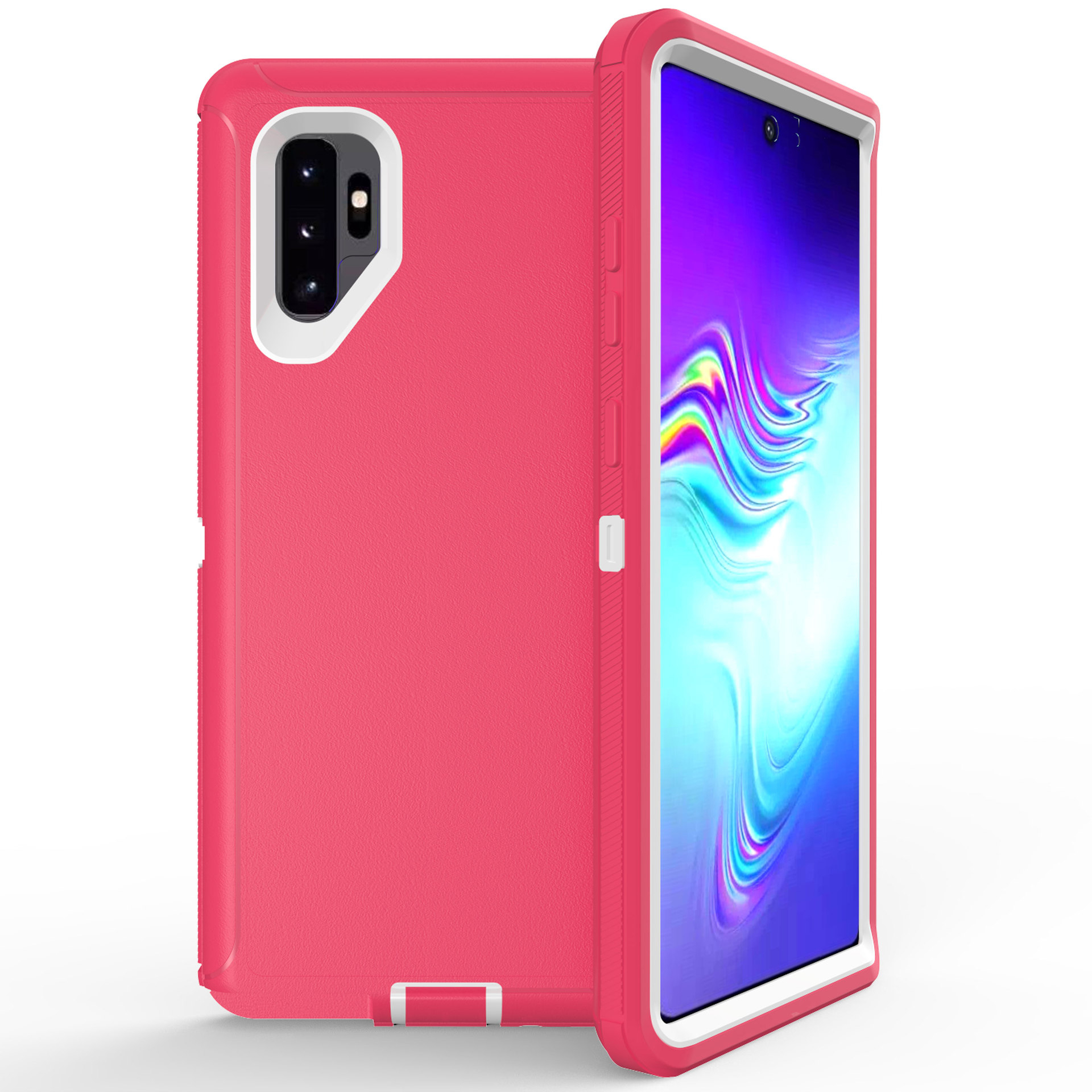 Galaxy Note 10+ (Plus) Armor Robot Case (Hot Pink White)